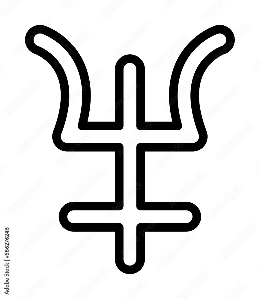 Poster symbol neptune icon. simple line, outline elements of esoteric icons for ui and ux, website or mobil