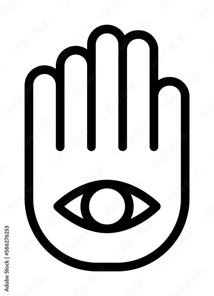 Poster symbol hand eye icon. simple line, outline elements of esoteric icons for ui and ux, website or mobi