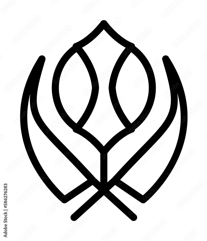 Poster symbol khandwa icon. simple line, outline elements of esoteric icons for ui and ux, website or mobil
