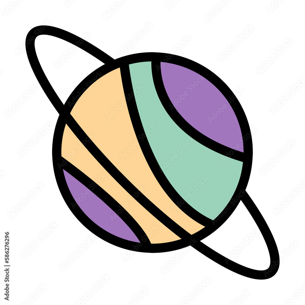 Aufkleber planet space icon. simple color with outline elements of esoteric icons for ui and ux, website or mo