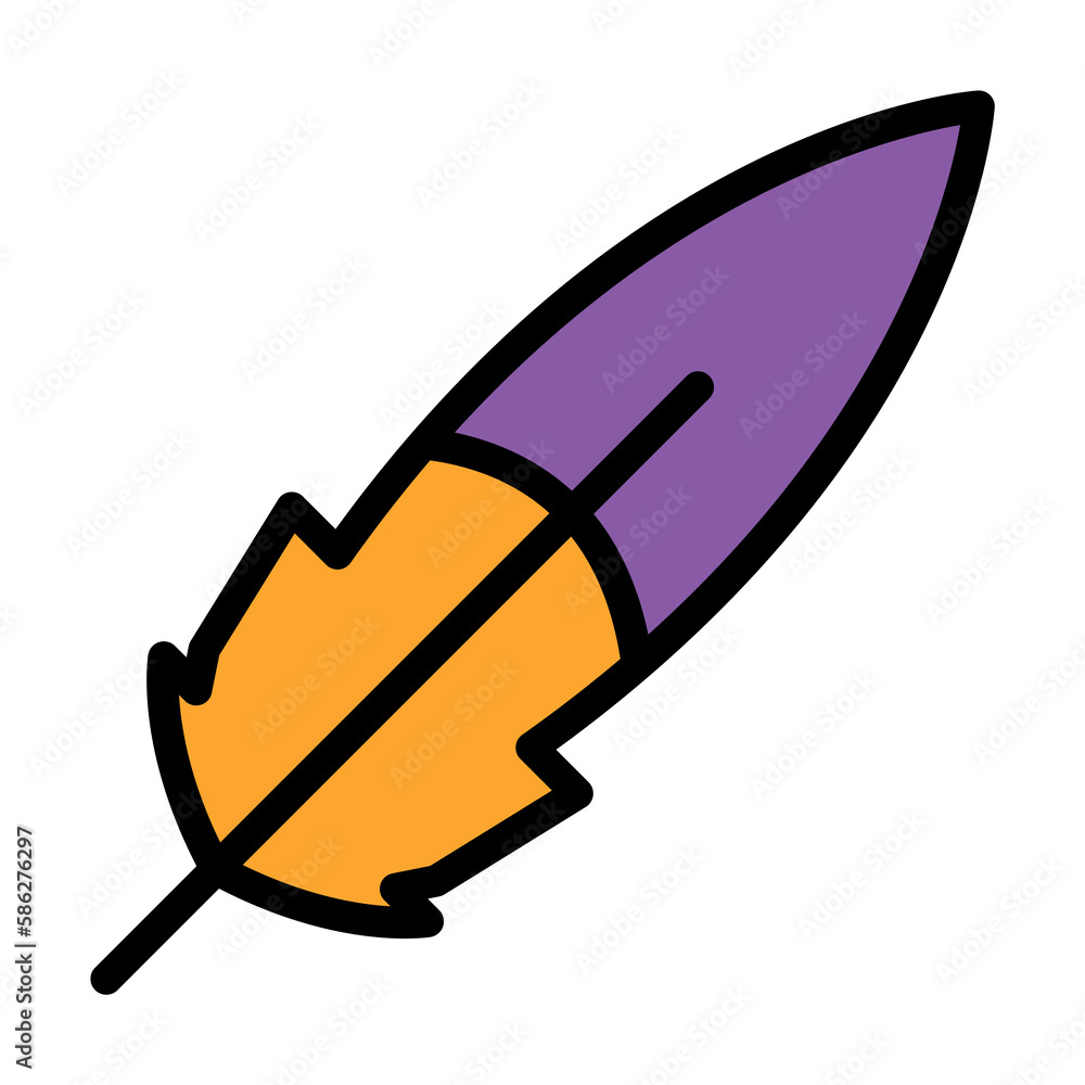 Poster feather pen icon. simple color with outline elements of esoteric icons for ui and ux, website or mob