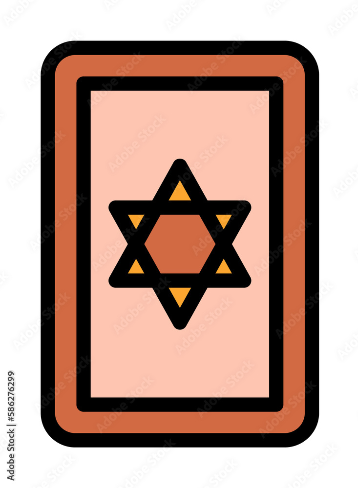 Poster tarot card icon. simple color with outline elements of esoteric icons for ui and ux, website or mobi