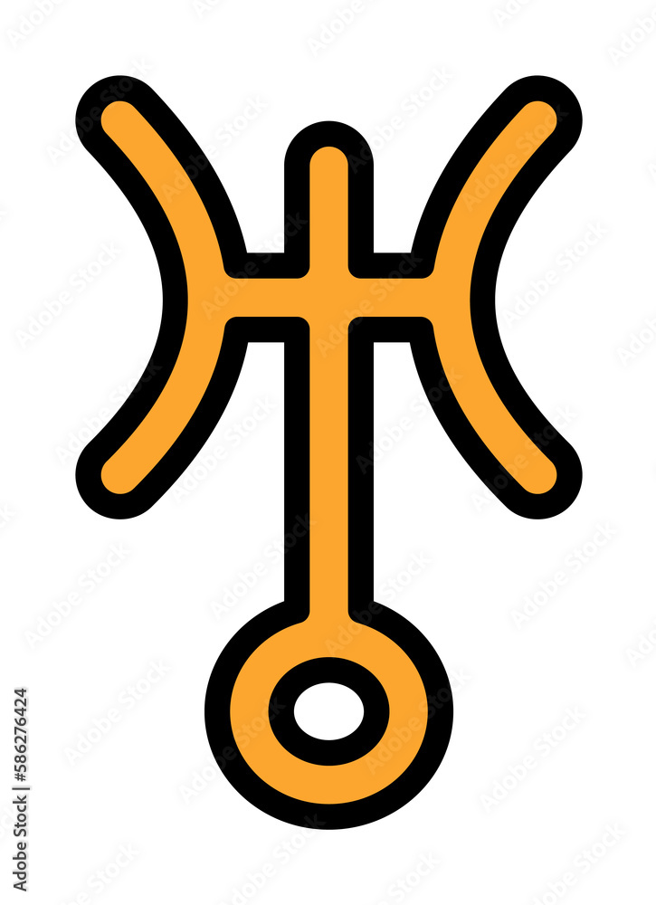 Poster symbol uranus icon. simple color with outline elements of esoteric icons for ui and ux, website or m