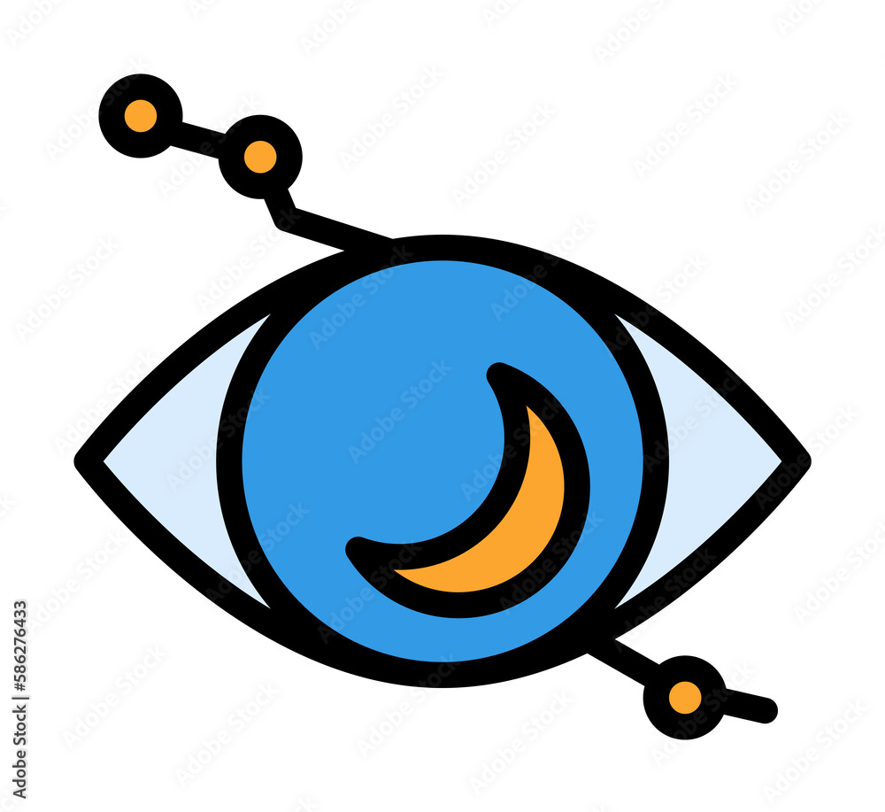 Poster eye moon star icon. simple color with outline elements of esoteric icons for ui and ux, website or m