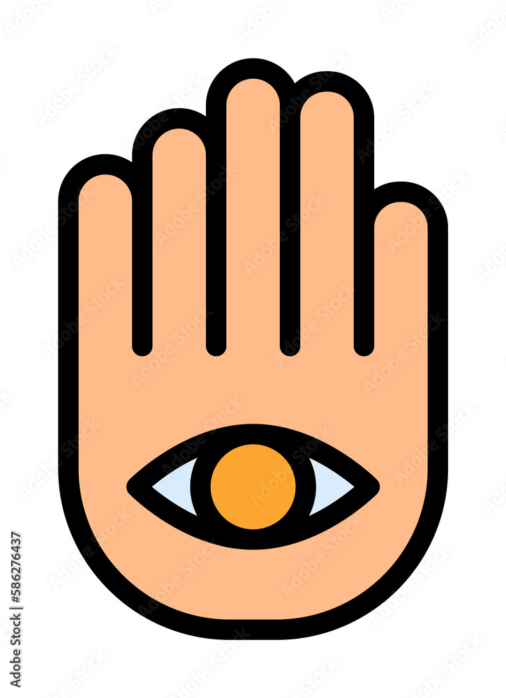 Poster symbol hand eye icon. simple color with outline elements of esoteric icons for ui and ux, website or