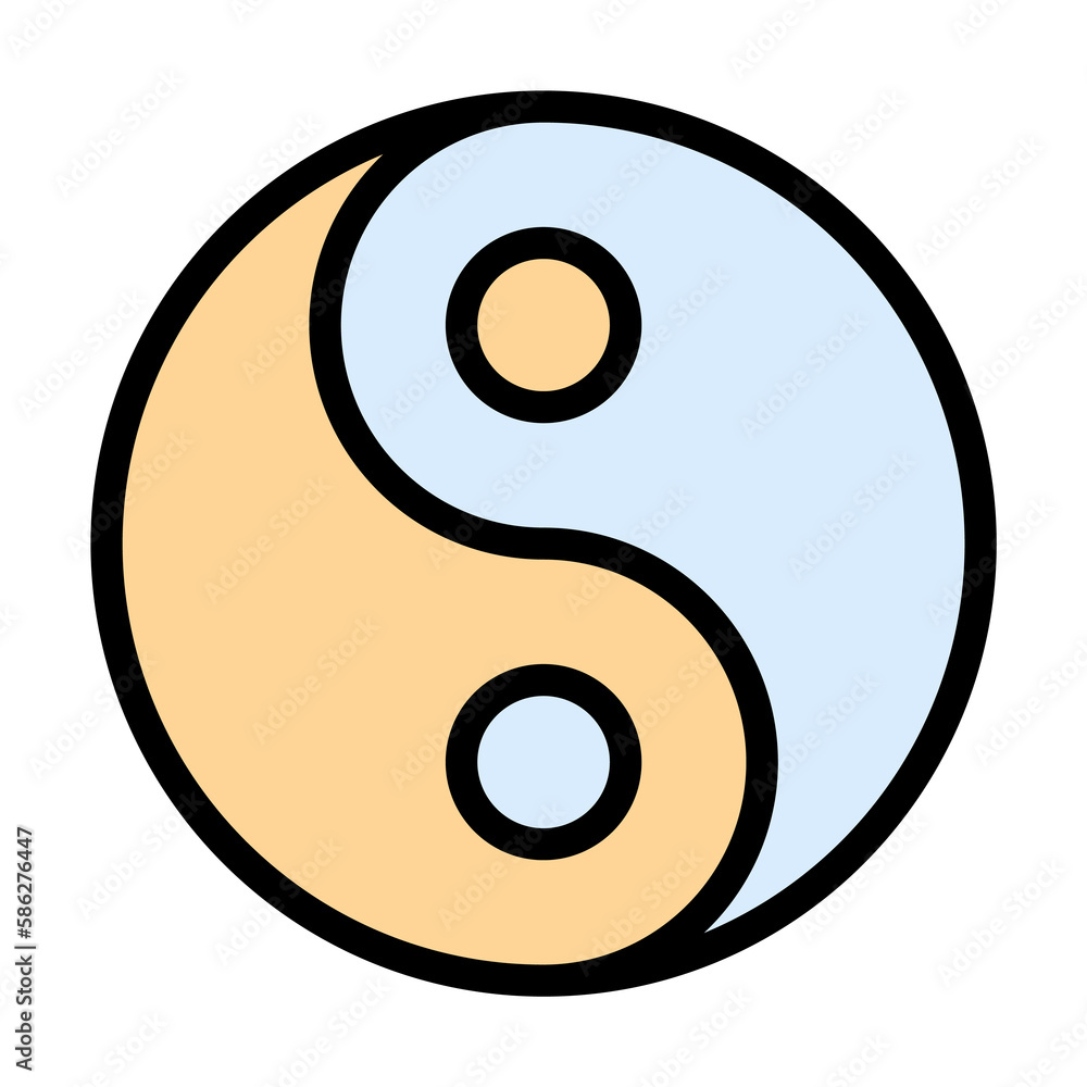 Poster ying yang sign icon. simple color with outline elements of esoteric icons for ui and ux, website or 