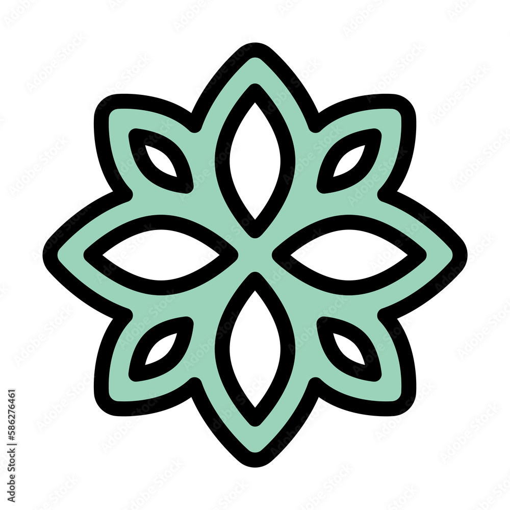 Aufkleber symbol flower icon. simple color with outline elements of esoteric icons for ui and ux, website or m