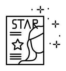 Magazine fame celebrity icon. Element of famous