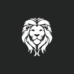 logo lion, lion logo flat line design