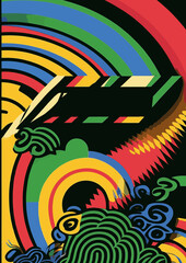 A set of backgrounds for text, psychedelic hippie art, a frame of stylized flowers.
Funky Ethnic Backgrounds: Seamless Hand-Drawn Textures with African-Inspired Design Elements. Art Deco Vector Prints