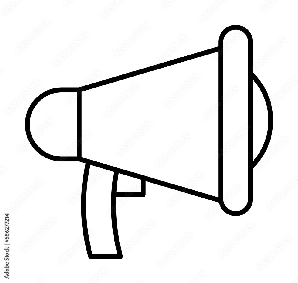 Poster megaphone, firefighter icon. element of firefighter icon. thin line icon for website design and deve