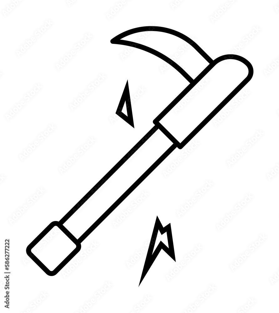 Poster hook, firefighter icon. element of firefighter icon. thin line icon for website design and developme