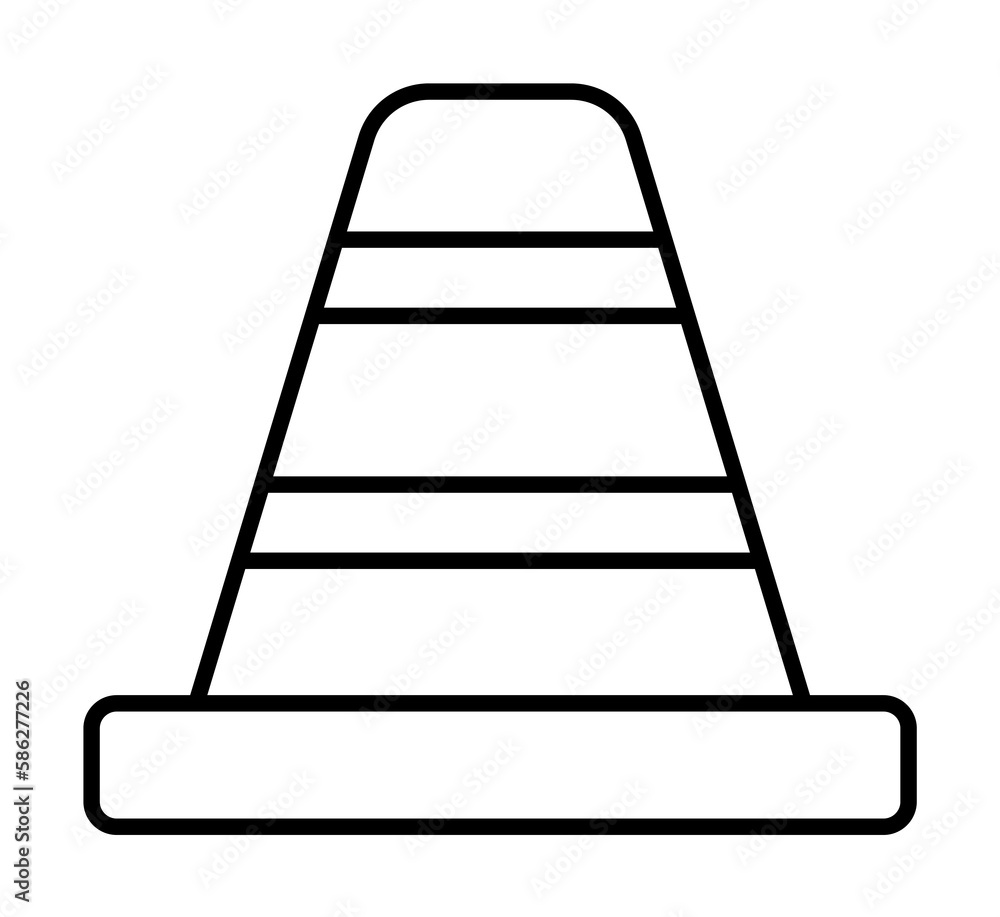 Poster cone, firefighter icon. element of firefighter icon. thin line icon for website design and developme