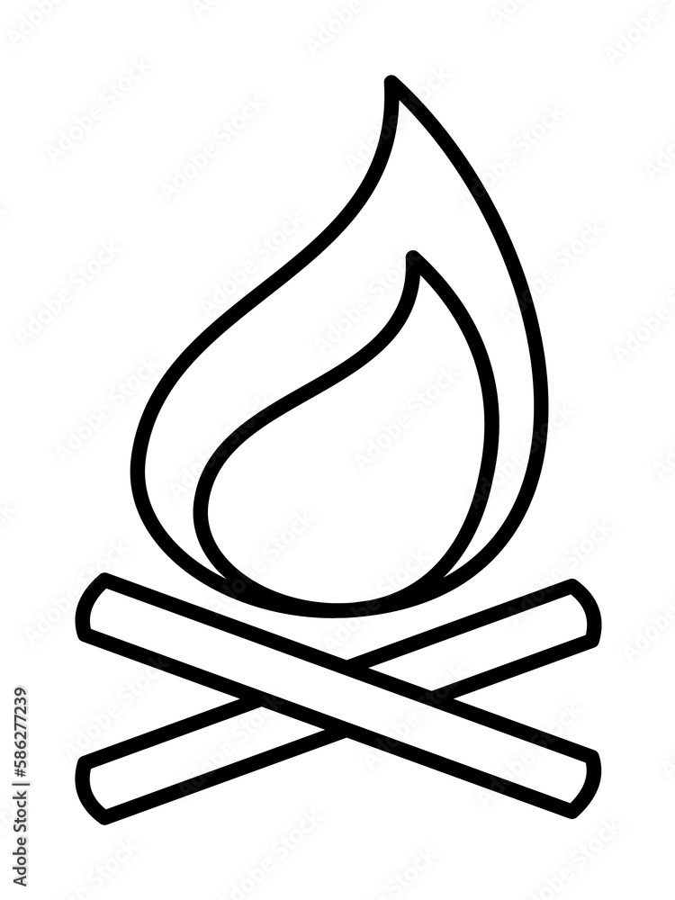 Aufkleber bonfire, firefighter icon. element of firefighter icon. thin line icon for website design and develo