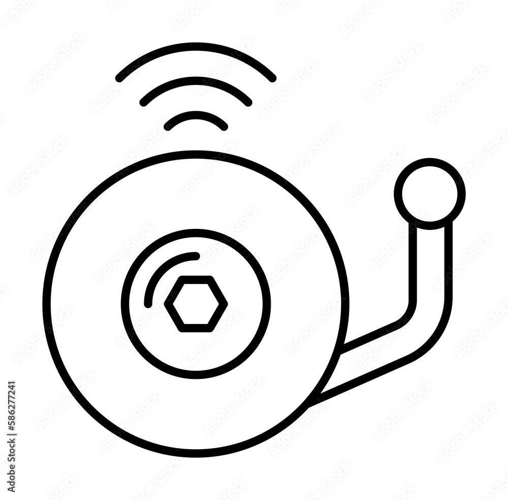 Aufkleber alarm, firefighter icon. element of firefighter icon. thin line icon for website design and developm