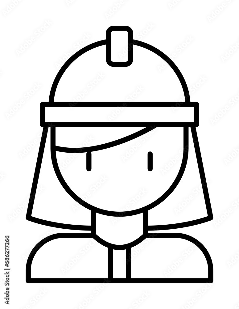 Poster woman, firefighter icon. element of firefighter icon. thin line icon for website design and developm