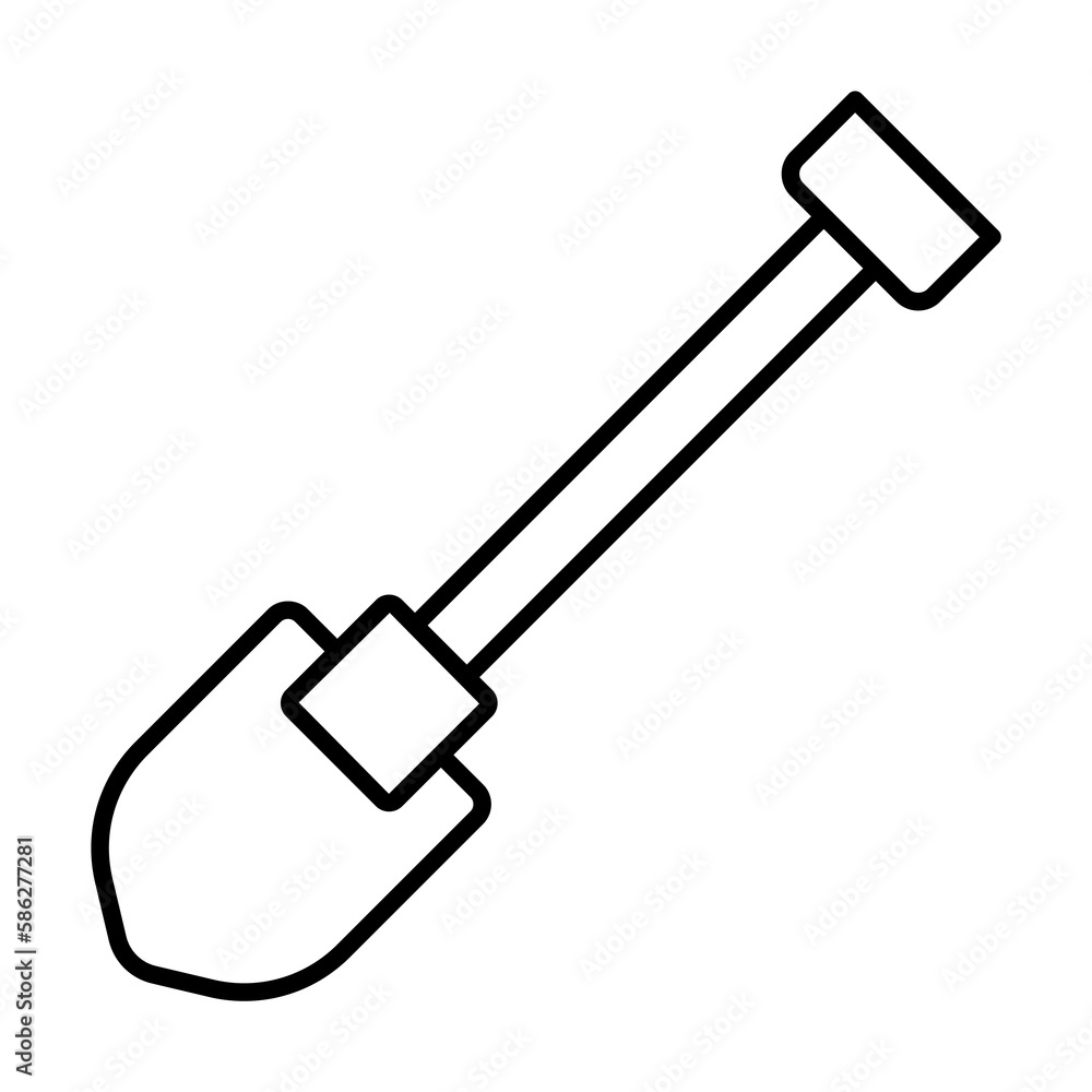 Poster shovel, firefighter icon. element of firefighter icon. thin line icon for website design and develop
