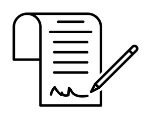 Signed contract icon. Element of economy