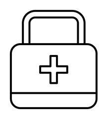 First aid kit, firefighter icon. Element of firefighter icon. Thin line icon for website design and development, app development