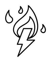 Electric fire, firefighter icon. Element of firefighter icon. Thin line icon for website design and development, app development