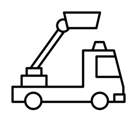 vertical lift truck icon. Element of firefighter icon. Thin line icon for website design and development, app development