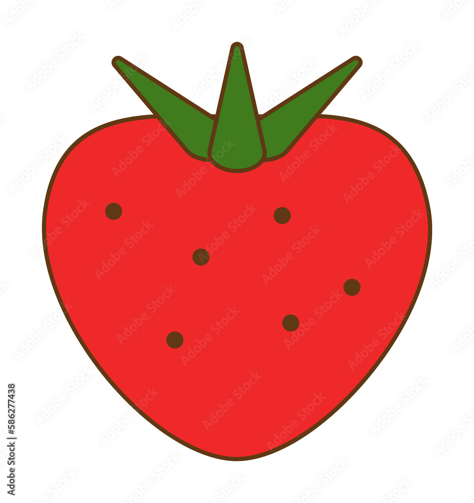 Poster strawberry colored icon. element of fruits and vegetables icon for mobile concept and web apps. colo