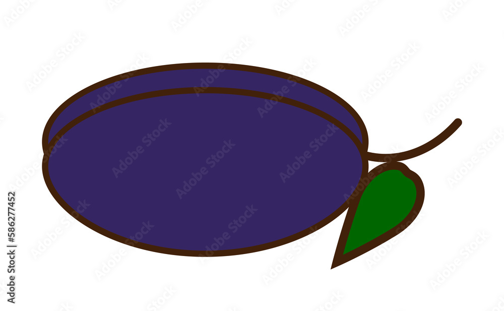 Poster plum colored icon. element of fruits and vegetables icon for mobile concept and web apps. colored pl
