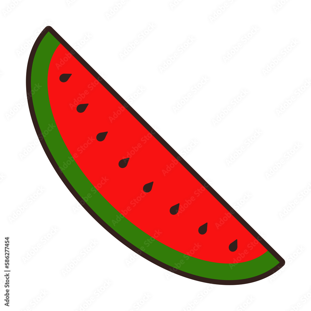 Poster piece of watermelon colored icon. element of fruits and vegetables icon for mobile concept and web a