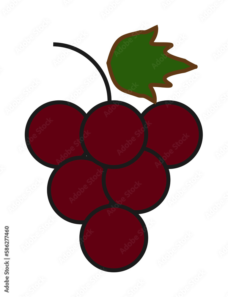 Poster grapes colored icon. element of fruits and vegetables icon for mobile concept and web apps. colored 
