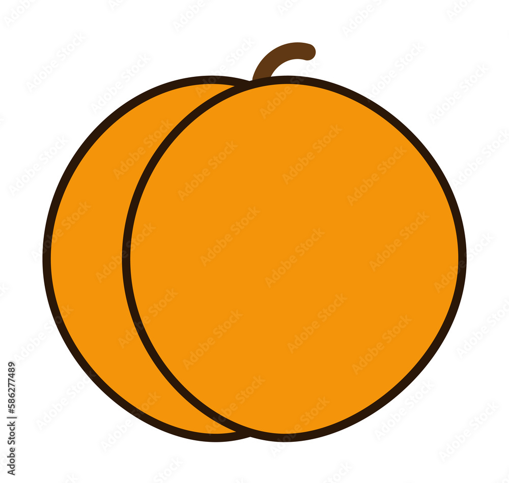 Aufkleber apricot colored icon. element of fruits and vegetables icon for mobile concept and web apps. colored