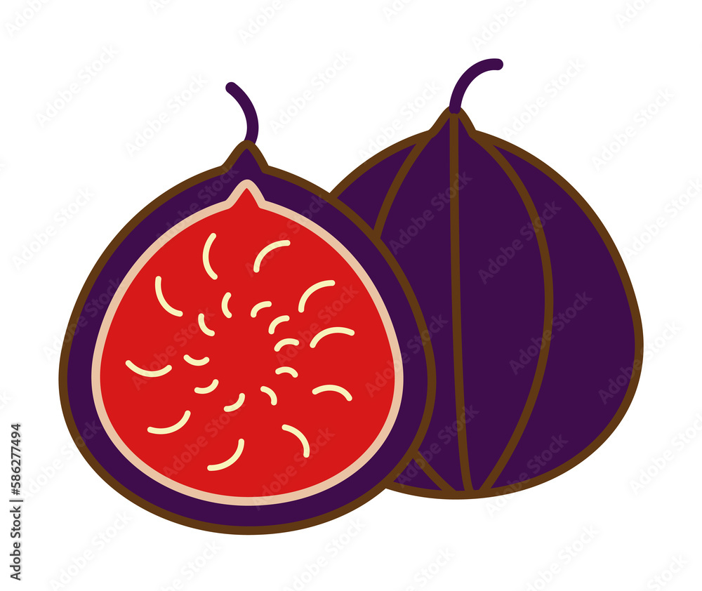 Poster figs colored icon. element of fruits and vegetables icon for mobile concept and web apps. colored fi