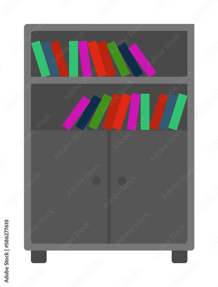 Poster bookcase flat icon. element of furniture colored icon for mobile concept and web apps. detailed book