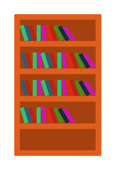 bookcase flat icon. Element of furniture colored icon for mobile concept and web apps. Detailed bookcase flat icon can be used for web and mobile. Premium icon