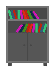 bookcase flat icon. Element of furniture colored icon for mobile concept and web apps. Detailed bookcase flat icon can be used for web and mobile. Premium icon