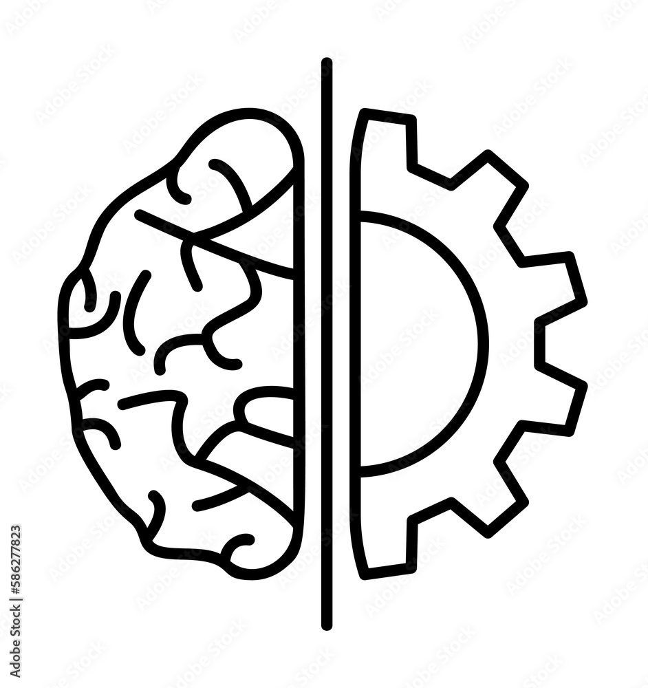 Aufkleber artificial intelligence computer icon. element of future business icon