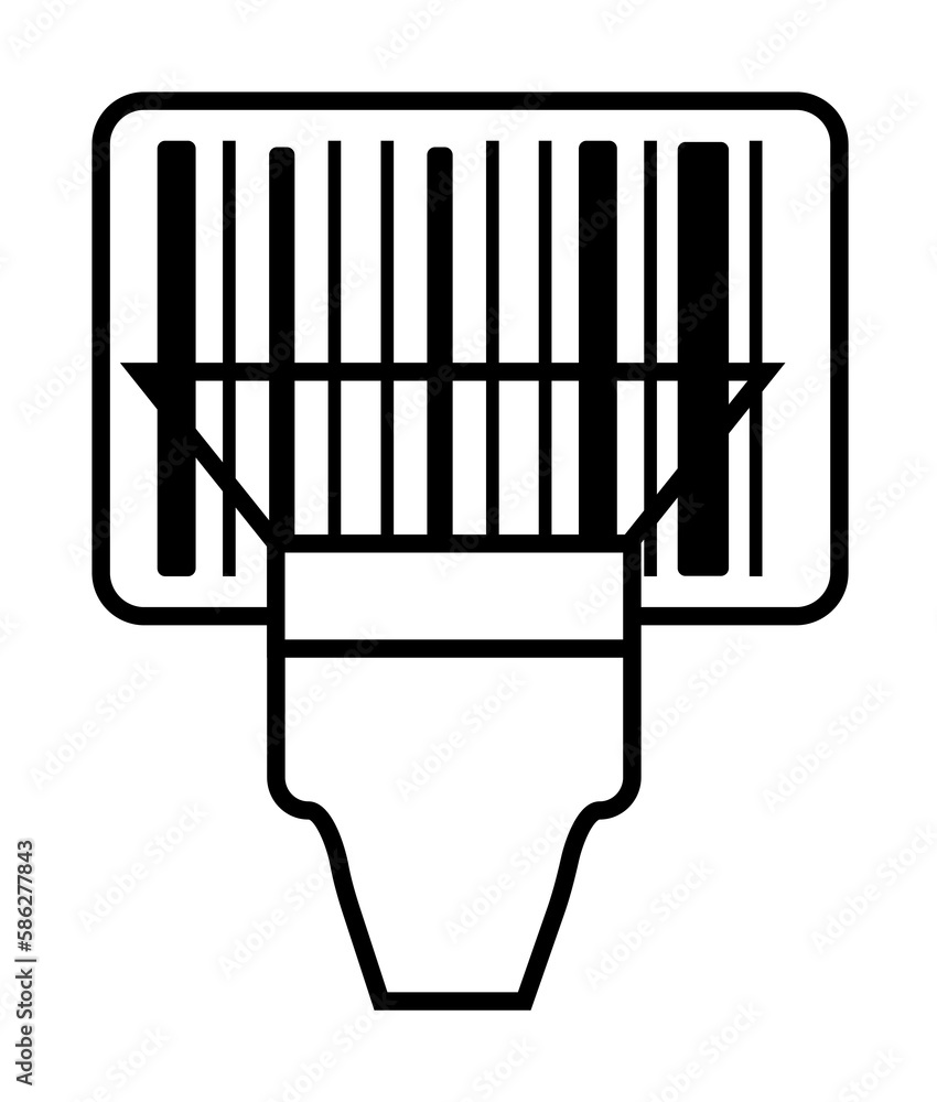 Poster barcode scanner icon. element of global logistics icon for mobile concept and web apps. thin line ba