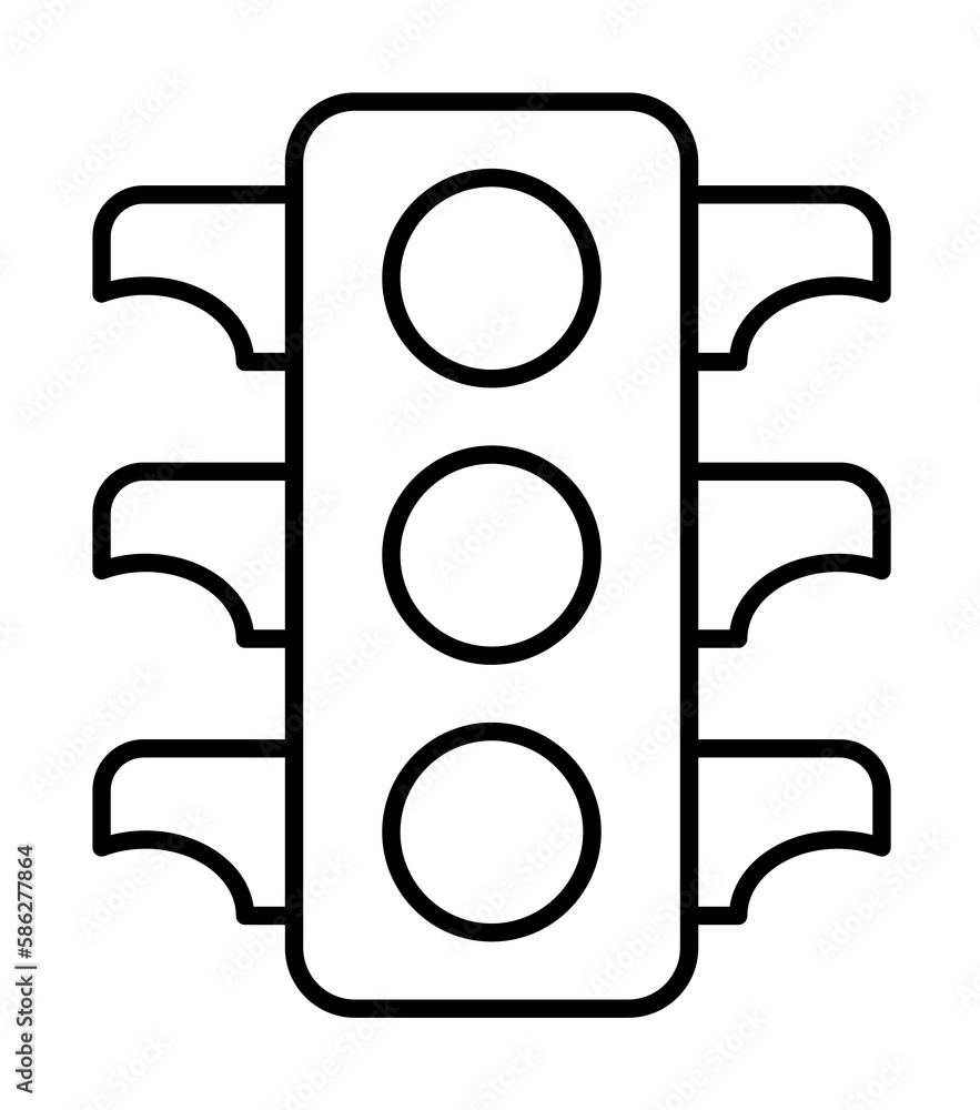 Poster traffic light icon. element of global logistics icon for mobile concept and web apps. thin line traf