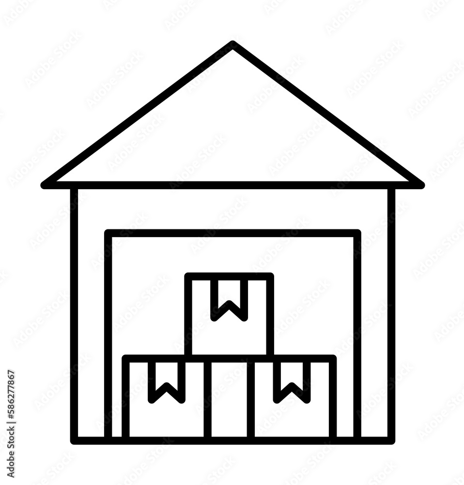 Aufkleber warehouse icon. element of global logistics icon for mobile concept and web apps. thin line warehous
