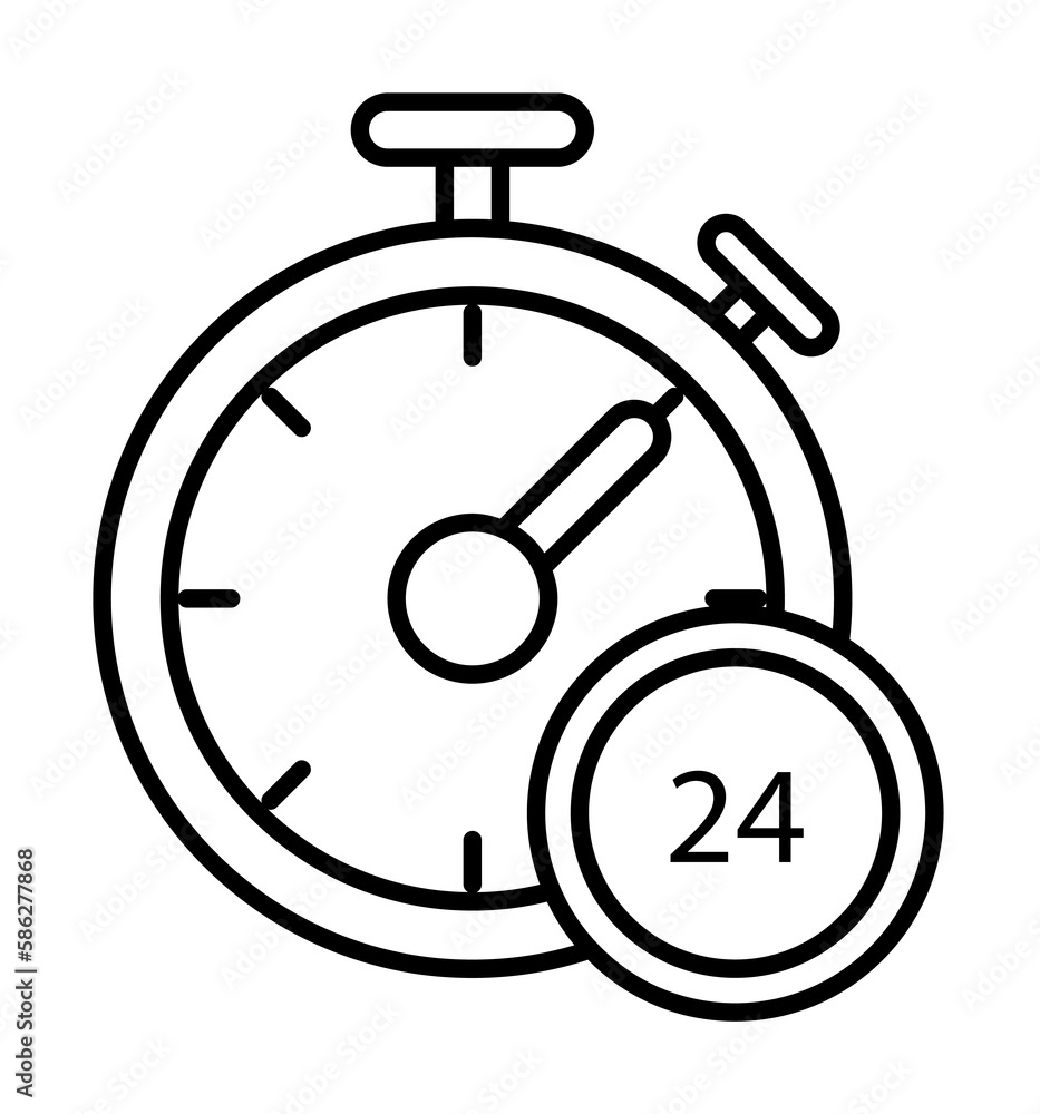 Poster stopwatch icon. element of global logistics icon for mobile concept and web apps. thin line stopwatc