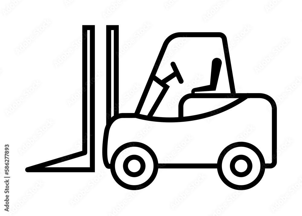 Aufkleber forklift icon. element of global logistics icon for mobile concept and web apps. thin line forklift 