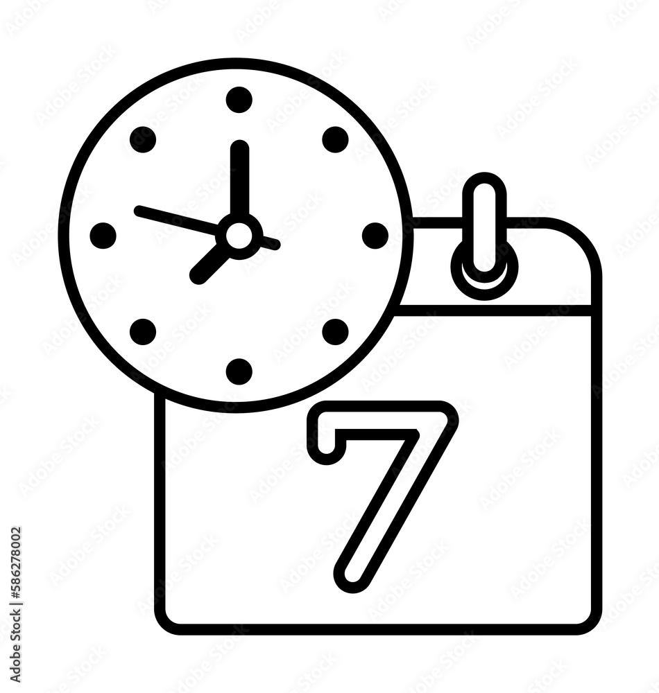 Aufkleber calendar and time icon. element of global logistics icon for mobile concept and web apps. thin line 