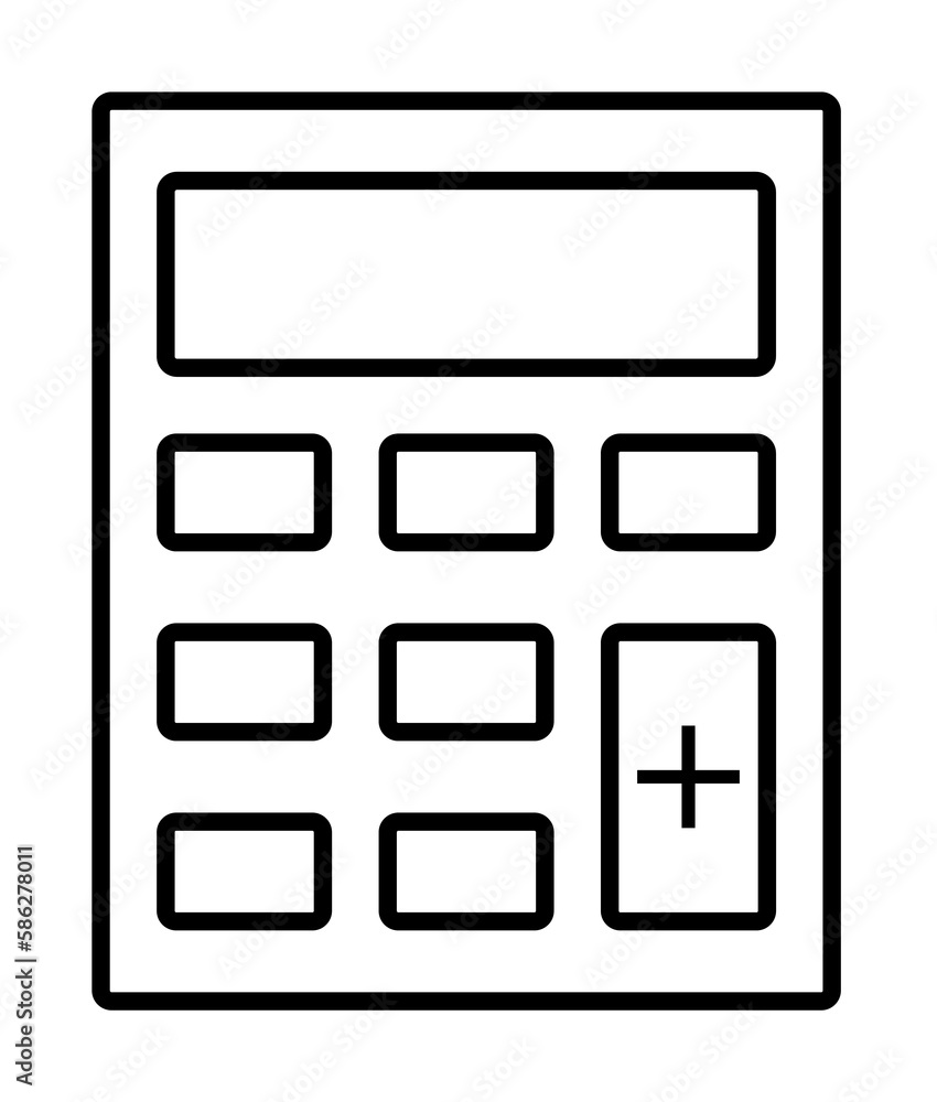 Poster calculator icon. element of global logistics icon for mobile concept and web apps. thin line calcula