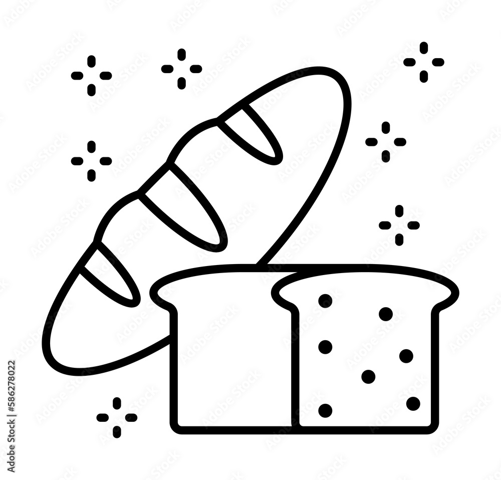 Poster bread icon. simple line, outline of grocery icons for ui and ux, website or mobile application
