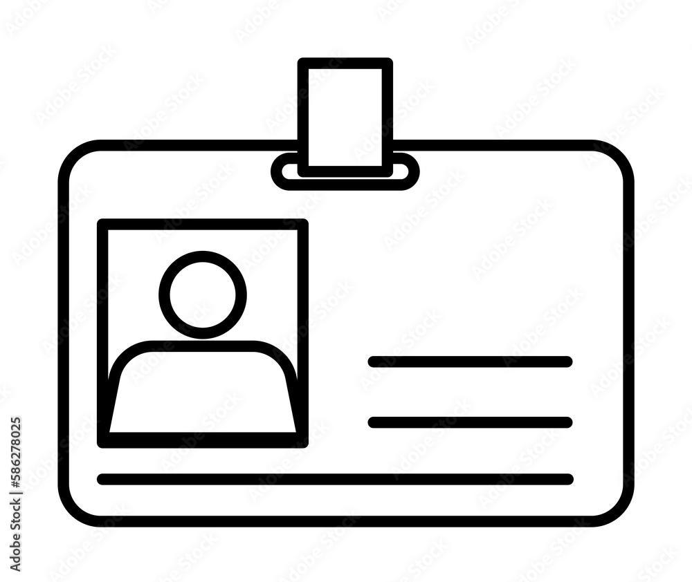 Poster id card icon. element of global logistics icon for mobile concept and web apps. thin line id card ic