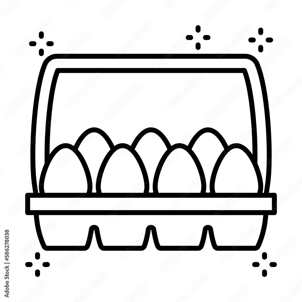Poster eggs icon. simple line, outline of grocery icons for ui and ux, website or mobile application