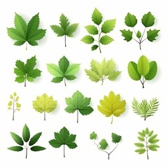 Fototapeta na wymiar green leaves collection. AI Generative