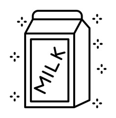 Milk package icon. Simple line, outline of grocery icons for ui and ux, website or mobile application