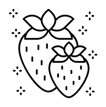 recommend clip art: Berries strawberries icon. Simple line, outline of grocery icons for ui and ux, website or mobile application