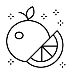Orange lobule citrus icon. Simple line, outline of grocery icons for ui and ux, website or mobile application