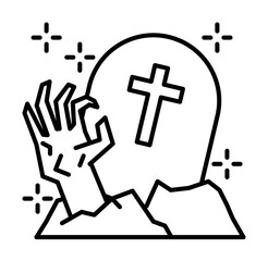 Halloween fear horror scary spooky zombie hand cross icon. Element of Halloween